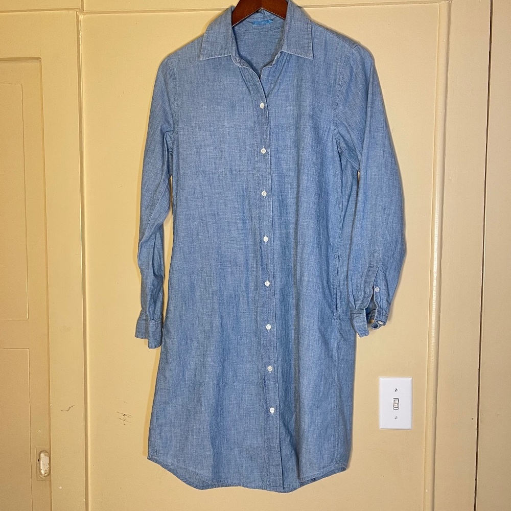 J. McLaughlin Blue Button-Down Dress